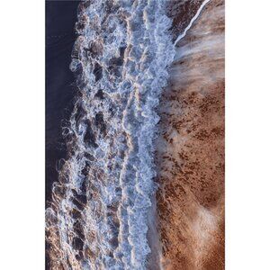 Rehoboth Beach Waves & Sand Aerial - 4x6" - Color Photograph (Vertical)